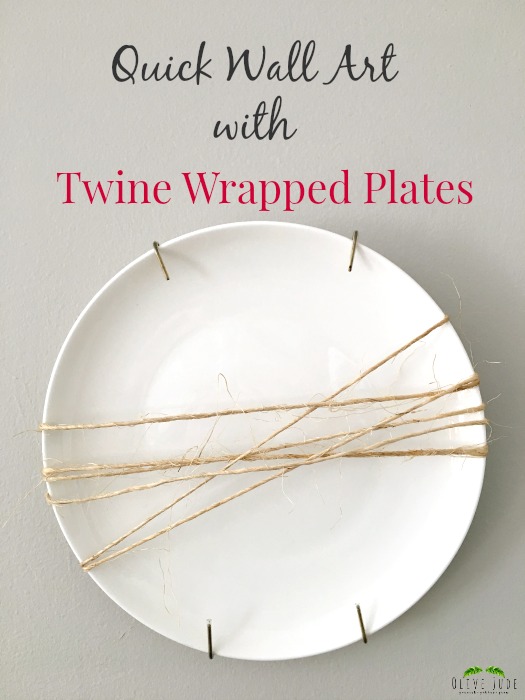 DIY Quick Wall Art with Twine Wrapped Plates Olive Jude
