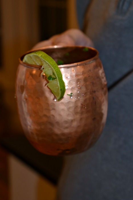 Moscow Mule with Jalepeno and Cilantro