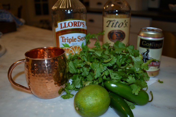 Moscow Mule with Jalepeno and Cilantro