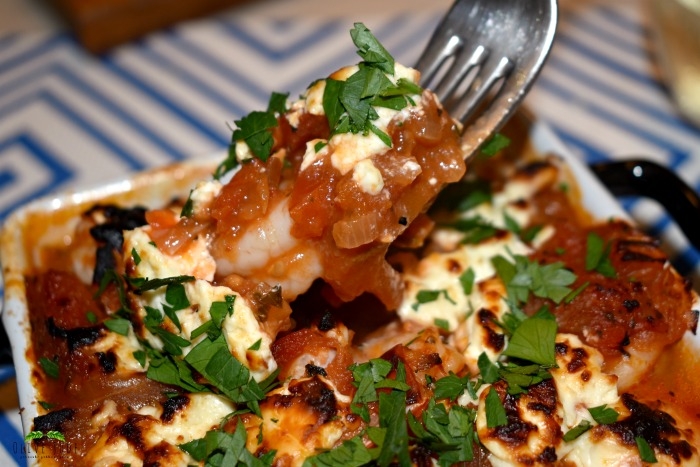 Baked Tomatoes and Feta with Shrimp