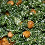 Kale Caesar Salad with Crispy Chickpeas