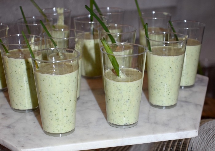 Chilled Cucumber and Cilantro Soup Shooters