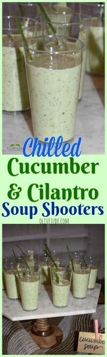 Chilled Cucumber and Cilantro Soup Shooters