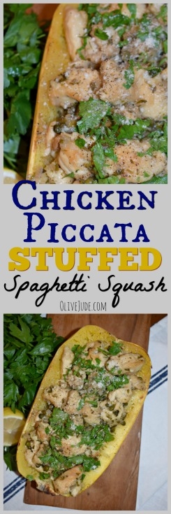 Chicken Piccata Stuffed Spaghetti Squash