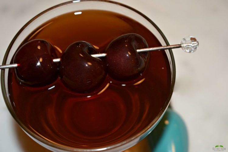 Holiday Manhattan with Bourbon Soaked Cherries