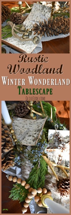 Rustic Woodland Winter Wonderland Tablescape