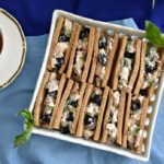 Blueberry Basil Chicken Salad Tea Sandwiches #teasandwich #blueberrybasil #chickensalad
