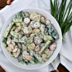 Smashed Cucumber and Butter Bean Salad with Tarragon Buttermilk Dressing #cucumbersalad #tarragondressing #cucumbersandbutterbeans #butterbeans