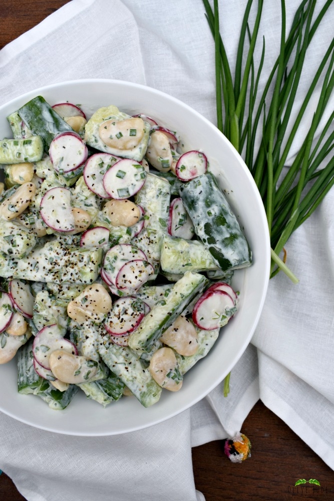 Smashed Cucumber and Butter Bean Salad with Tarragon Buttermilk ...