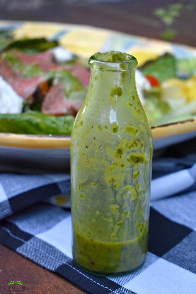 Charred Romaine and Steak Salad with Whipped Burrata and Basil Oil #grilledromaine #steaksalad #summerdinnersalads #grilledsteaksalad #charredromaine #whippedburrata