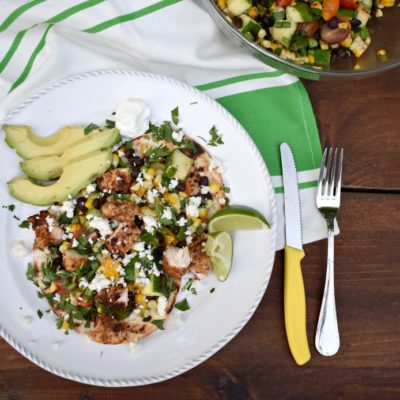 Grilled Chicken and Summer Vegetable Tostadas