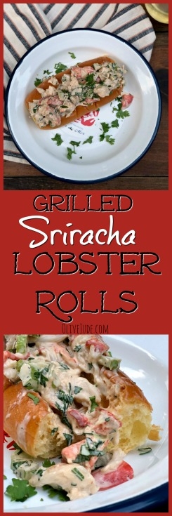 Grilled Sriracha Lobster Rolls #lobsterrolls #lobstertails #grilledlobster #srirachalobster