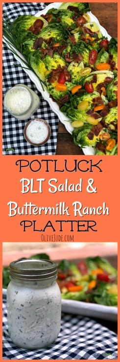 Potluck BLT Salad and Buttermilk Ranch Platter #blt #bltsalad #potluckrecipe #buttermilkranch