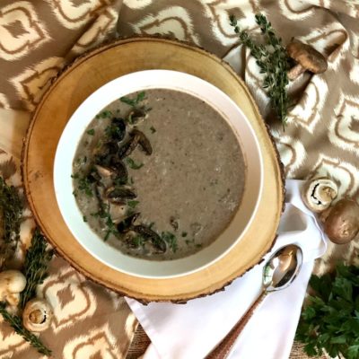 Roasted Cauliflower-Cream of Mushroom Soup