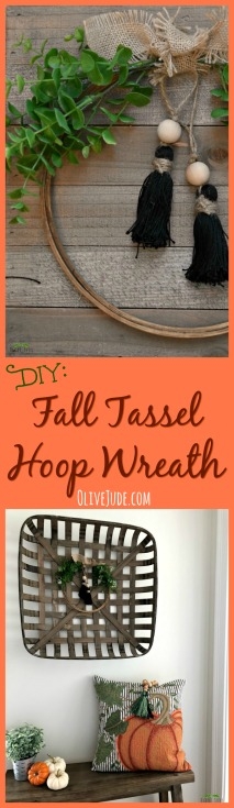 DIY: Fall Tassel Hoop Wreath #hoopwreath #tasselwreath #easyfallwreath #neutralwreath