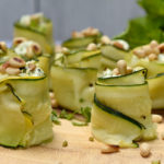 Whipped Feta and Mint Zucchini Rosettes #whippedfeta #fetaandmint #zucchinirosettes #zucchiniappetizer #easyappetizers #summerappetizers